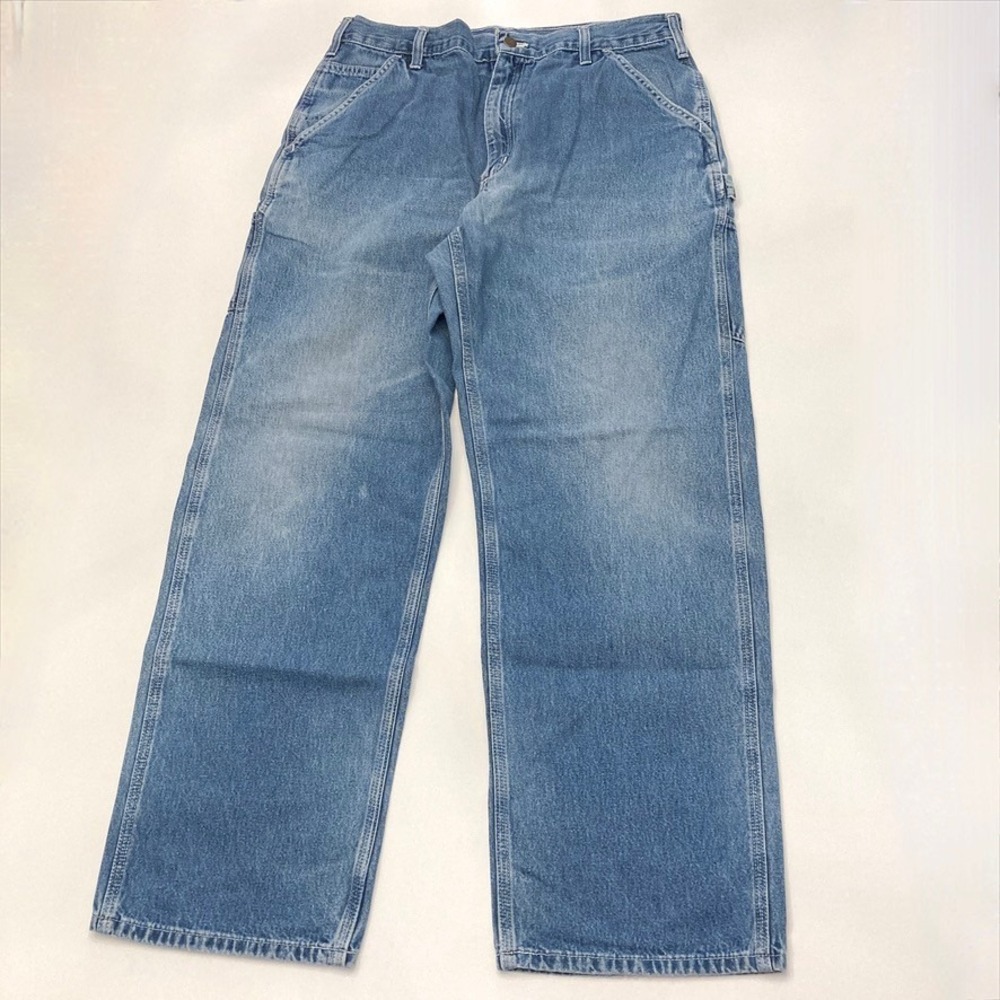 Carhartt Carpenter Jeans Dungaree Fit Mens‎ 36x32 (Actual 34x30.5) Blue Cotton